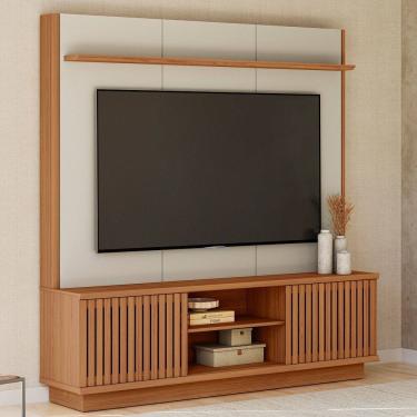 Imagem de Estante home Ripada para TV ate 75 Polegadas 2 Portas de Correr Ravenna Linea Brasil