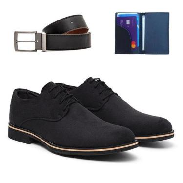 Imagem de Sapato Masculino Social Casual Derby Oxford Sola EVA + CintoECarteira 