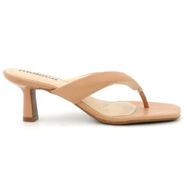Imagem de Tamanco Moleca Feminina 5523.100 Salto Baixo Dedo Social, 36, Nude