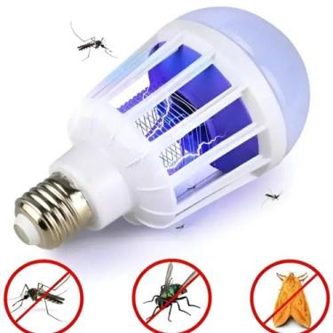 Imagem de Lampada led uv e27 bivolt com grade protetora insetos 2 em 1 - GHITTON