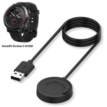 Imagem de Carregador USB para Amazfit Stratos 3 A1928 Cabo Magnético Preto 1 Met