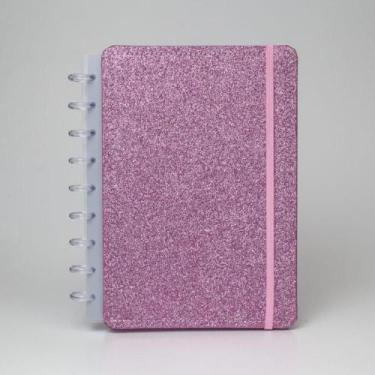 Imagem de Caderno de discos shine rosa m- 9 discos- 80 folhas -disko