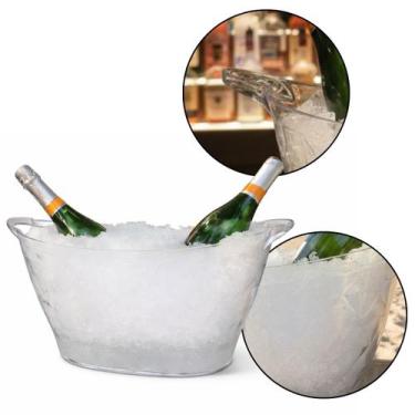 Imagem de Balde De Gelo Grande Para Espumante E Cerveja Luxo Transparente - Xpla