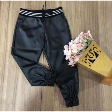 Imagem de Calça jogger feminina infantil sintética - Rovitex, Preto, 4