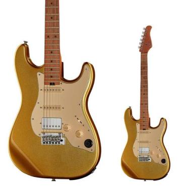 Imagem de Guitarra Strato HSS Mooer GTRS S801 Gold com Footswitch e Bag