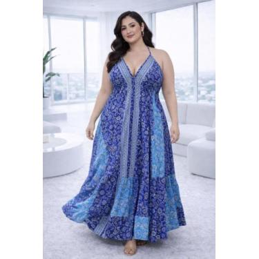 Imagem de Vestido Longo Estilo Indiano Plus Size Boho Chic -REF.849 - SEM MARCA,