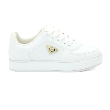 Imagem de Tênis Molekinha 2520.142 Flatform Cadarço Infantil Menina, 28, Branco