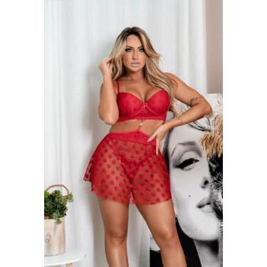 Imagem de Conjunto camisola - Coração - Rainha da lingerie, Vermelho, GG