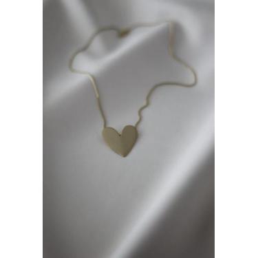 Imagem de Colar Coração Liso Chapados - Banhado Ouro 18k - Navika