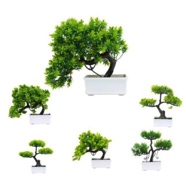 Imagem de Mini Bonsai Arvore Artificial com Vaso Decorativo Enfeite Castela - CA