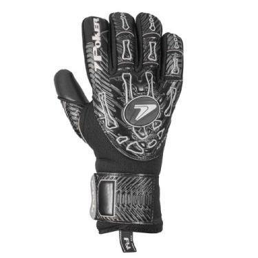 Imagem de Luva de Goleiro Poker Hug Flex 4 Profissional Preto/prata, Preto, Prat