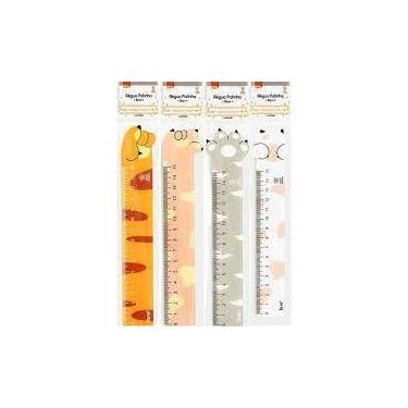 Imagem de Régua Patinha 15 cm com Estampas Diversas para Pets - BRW, Amarelo