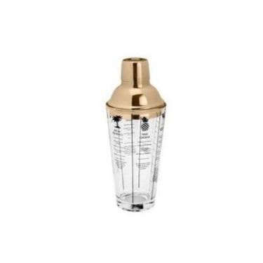 Imagem de Coqueteleira em Vidro com Tampa de Inox Dourada Coimbra 420ml 1995 - L