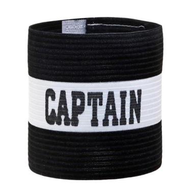 Imagem de Braçadeira de capitão ajustável em nylon elástico preta e branca - Mar
