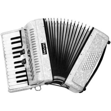 Imagem de Acordeon de 48 baixos Benson Branco Perolado