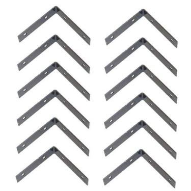 Imagem de Kit 12 Chapa l Fixacao Emenda Vigas Colunas 40x40x3,9cm Modelo C-038.O