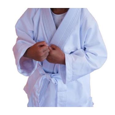 Imagem de Kimono reforçado com faixa branca judô jiu jitsu infantil branco - 1FI