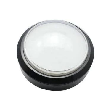 Imagem de BOTAO ARCADE FLIPERAMA ILUMINADO 100mm - BRANCO - COM RESSALTO (OVAL)