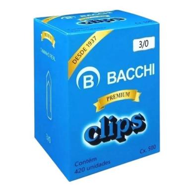 Imagem de Bacchi Clips Aço Galvanizado, Linha Premium N 3/0 - Caixa Com 420 Unid