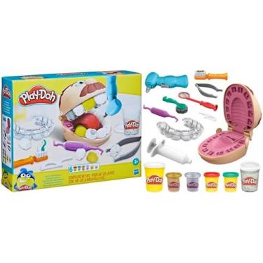 Imagem de Massinha Play Doh Brincando de Dentista Acompanha 06 potes