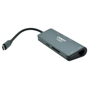 Imagem de Hub USB Tipo C 3.1 Satellite A-HUBC53 com 7 Portas HDMI 2 USB 3.0 RJ45 SD TF USB-C Fêmea Cinza