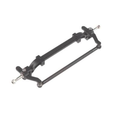 Imagem de Barra De Direção Dianteira Em Metal Preto E Prata Para Caminhão RC Tam