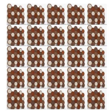 Imagem de Kit 25 Placas Adesivas Mosaico PVC Autoadesivas para Parede Revestimen