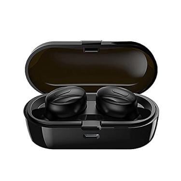 Imagem de Fone de ouvido Bluetooth, XG13 Fones de ouvido esportivos, fones de ouvido estéreo sem fio Bluetooth 5.0 microfone embutido com estojo de carregamento de 350 mAh, com visor digital, preto
