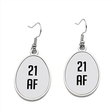 Imagem de Brincos com pingente 21 af para meninas - Presente de festa de aniversário dos namorados