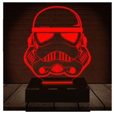 Imagem de Luminária Led Abajur  3D  Stormtrooper Star Wars - Rb Criações