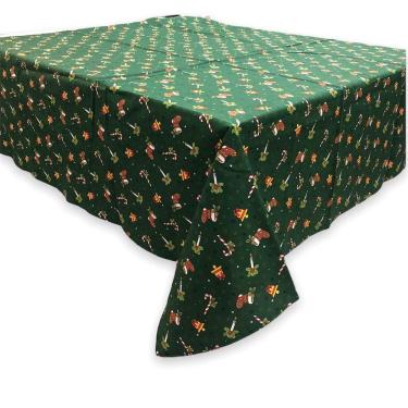 Imagem de Toalha de Mesa de Natal Estampada Quadrada em Algodão 1,40m - Modelo 2