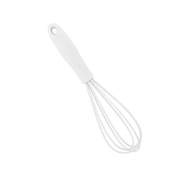 Imagem de YIJU Utensílio de de silicone manual com cabo fio de aço inoxidável panelas anti arranhões batedor de para farinha de, BRANCO