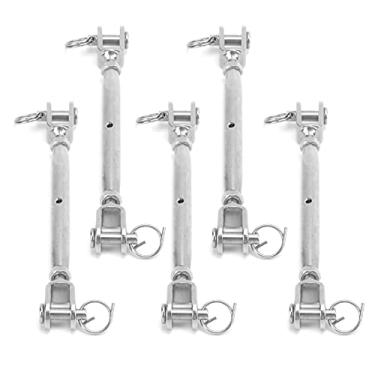 Imagem de Esticador de corda, gancho de tensão de fio ajustável de 5 peças seguro para estilingue de varanda para instalação externa