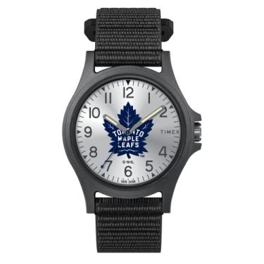 Imagem de Timex Tribute Relógio masculino NHL Pride 40 mm de quartzo pulseira de tecido, preto, 20 relógio casual (modelo: TWZHMAPMYYZ)