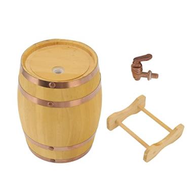 Imagem de Barril de vinho de pinho 750ml barris de envelhecimento de madeira balde dispensador com suporte de torneira sem vazamento para armazenar u¨ªsque bebidas espirituosas de vinho licor de cerveja,Ba,