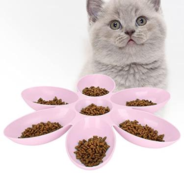 Imagem de Tigela de comida para gatos em forma de pétalas de flores, tigelas de água para gatos, comedouro para vários gatos, tigela de alimentação para cães, filhotes, gatos e gatos [Rosa] tigelas básicas