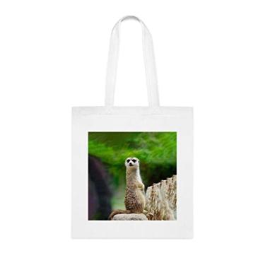 Imagem de Meerkat, sacola Meerkat, sacola Meerkat, bolsa de ombro Meerkat, bolsas reutilizáveis Meerkat, ideia de presente de cesta de Natal de aniversário, presente para ela, presente para