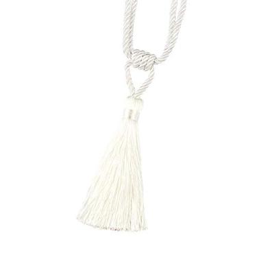 Imagem de peça cortina de borla artesanal acessórios de quarto fivela de cortina de ouro corda decoração de casa franja de janela de retenção, branco