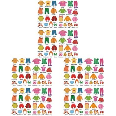 Imagem de 3 Partidas Adesivos De Guarda-roupa Etiquetas De Cômoda Para Crianças Etiquetas Adesivas Etiquetas De Cômoda De Adesivos De Gavetas Etiqueta Autocolante Pvc Filho Roupas