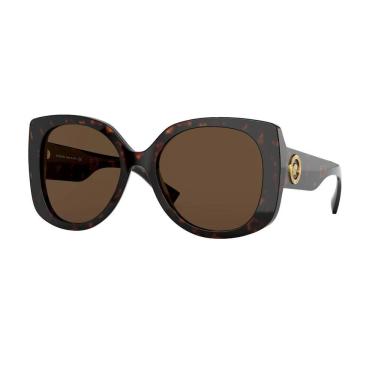 Imagem de Óculos Solar Versace Ve4387 108/73 56 Marrom Havana Lente Marrom