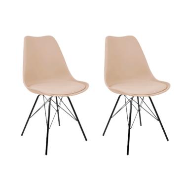Imagem de Kit 2 Cadeiras Eames Leda Design Estofada Fendi Tower Preto