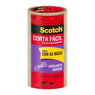 Imagem de Scotch, 3M, Fita de Empacotamento, Corta Fácil, 45mm x 40m, 4 rolos