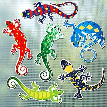 Imagem de 12 peças Ímãs de porta de tela Gecko decorativos dupla face protetores de tela magnéticos para janela ímãs flexíveis de tela Lanai decoração de porta de tela magnética para tela de pátio protetor de portas deslizantes