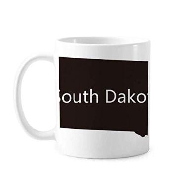 Imagem de Caneca de cerâmica South Dakota EUA mapa contorno cerâmica cerâmica xícara de café porcelana louça