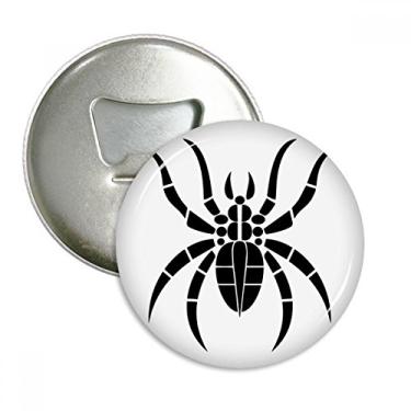 Imagem de Estampa de aranha, inseto, ilustração preta, abridor de garrafas, ímã de geladeira, emblema multifuncional