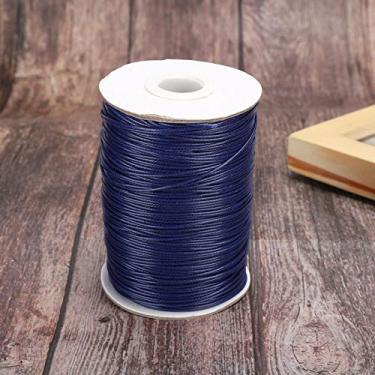 Imagem de Cordão de algodão encerado, linha de costura, 160 m DIY 6 cores pulseira de roupas para fabricação de joias sapatos colar sacos de costura (26 # azul marinho)