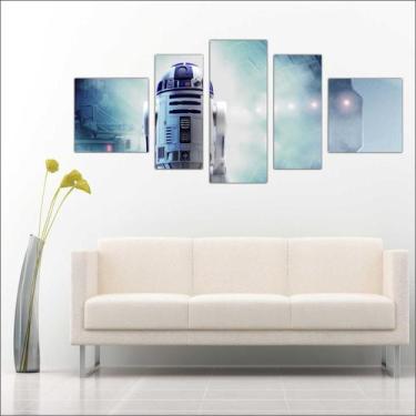 Imagem de Quadro Decorativo R2d2 Star Wars Mosaico 5 Peças Gg13 - Vital