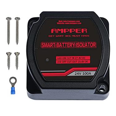 Imagem de Ampper Isolador de bateria dupla de 24 V 100 A, relé sensível à tensão da bateria (VSR) isolador de bateria inteligente para carro, veículo, RV, ATV, UTV e barco