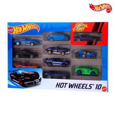 Imagem de Hot Wheels Carrinho Matel Kit 10 Miniaturas Brinquedo Veículo Básico M