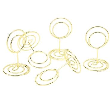 Imagem de Suportes para números de mesa, cor brilhante, 20 peças, porta-cartões de metal resistente para escritório (dourado)
